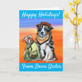 オーストラリアン・シェパード カード (黄色い花)