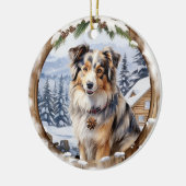 オーストラリアン・シェパード クリスマス オーナメント 冬 犬 (左)