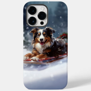 オーストラリアン・シェパード クリスマス 雪 冬 Case-Mate iPhone 14 PRO MAXケース