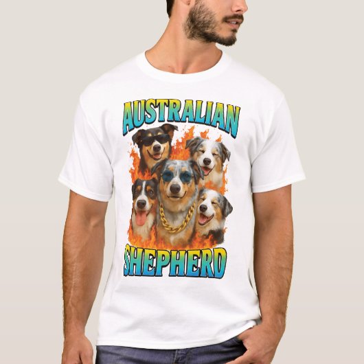 オーストラリアン・シェパード コピー Tシャツ (正面)