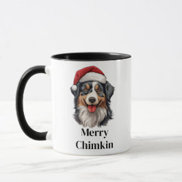 オーストラリアン・シェパード サンタ帽子 クリスマス 犬 マグカップ