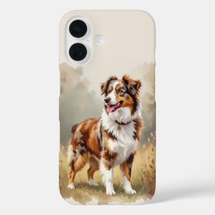 オーストラリアン・シェパード・ドッグ・レッド・マール・アウシ iPhone 16ケース