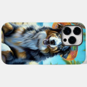 オーストラリアン・シェパード ビーチ 犬好き サマーギフト Case-Mate iPhoneケース (裏面 (横))