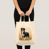 オーストラリアン・シェパード ブラックトライカラー オーストラリアンシェパード 犬 トートバッグ (正面(商品))