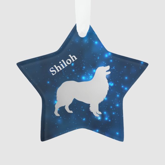 オーストラリアン・シェパード 犬の星オーナメント(名入れ可能) オーナメント (正面)