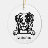 オーストラリアン・シェパード 犬 名入れ ペット オーナメント (左)