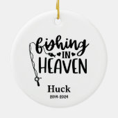 オーストラリアン・シェパード 犬 - 天国で釣りを楽しむ セラミックオーナメント (裏面)