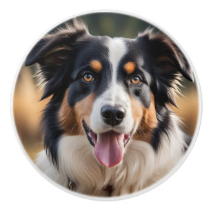 オーストラリアン・シェパード 陶器 かわいい犬の取っ手 セラミックノブ