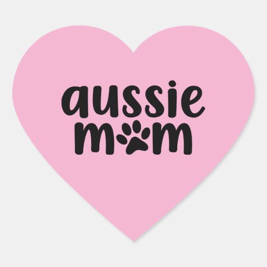 オーストラリアン・シェパード Aussie ママ ステッカー ピンク (正面)