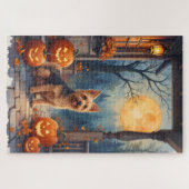 オーストラリアン・テリアのハロウィンポーチアート ジグソーパズル (横)