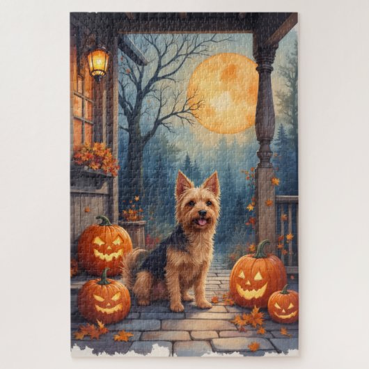 オーストラリアン・テリアのハロウィンポーチアート ジグソーパズル (縦)