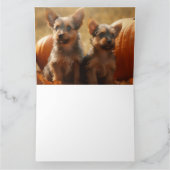 オーストラリアン・テリアの子犬 秋の喜び パンプキン カード (内部)