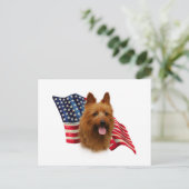 オーストラリアン・テリアの旗 ポストカード (スタンド正面)