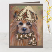 オーストラリアン・テリア カード (黄色い花)