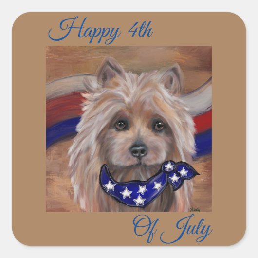 オーストラリアン・テリア スクエアシール (正面)