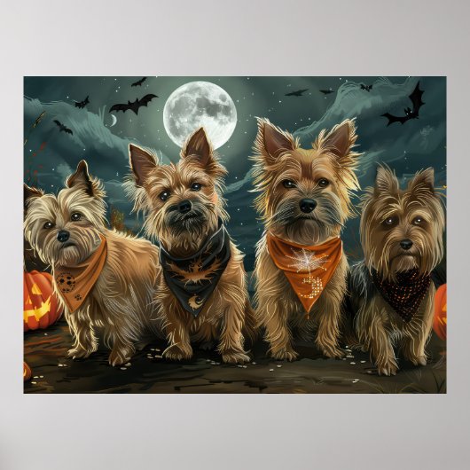 オーストラリアン・テリア ハロウィン 怪奇的な ポスター (正面)