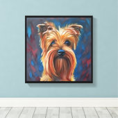オーストラリアン・テリア - 犬の肖像画 キャンバスプリント (インサイチュ (ウッドフロア))