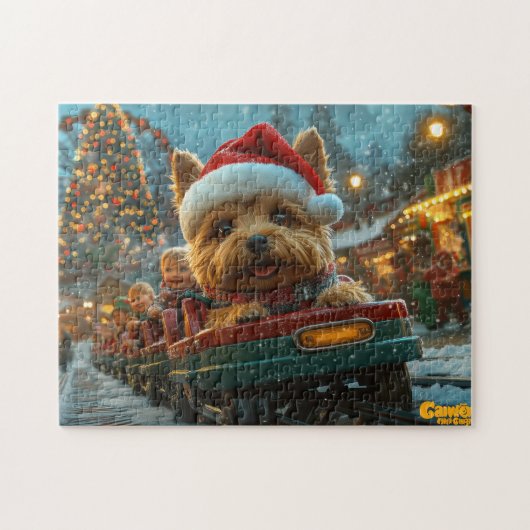 オーストラリアン・テリア 犬 ローラーコースター クリスマス ジグソーパズル (横)