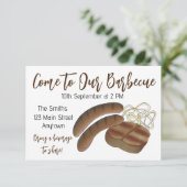 オーストラリアン BBQ パーティー 焼肉 ステーキ ソーセージ 招待状 (スタンド正面)