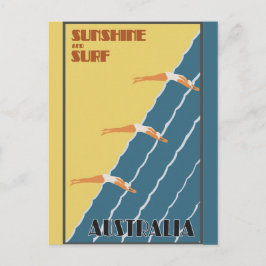 オーストラリアヴィンテージレトロビーチ旅行ポスター ポストカード