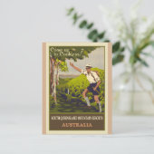 オーストラリアヴィンテージ山旅行ポスター ポストカード (スタンド正面)