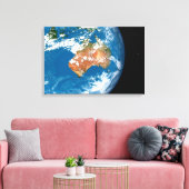オーストラリア上空に雲を見せる惑星の地球。 キャンバスプリント (インサイチュ (リビング))