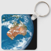 オーストラリア上空に雲を見せる惑星の地球。 キーホルダー (裏面)