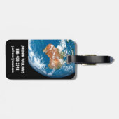 オーストラリア上空に雲を見せる惑星の地球。 ラゲッジタグ (裏面横)