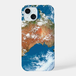 オーストラリア上空に雲を見せる惑星の地球。 iPhone 15ケース