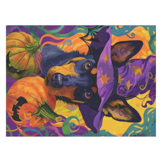 オーストラリア不気味のケルパイハロウィーンパンプキン テーブルクロス (正面(横))