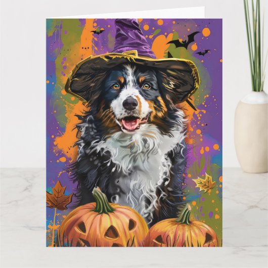 オーストラリア不気味の羊飼いハロウィンウィッチカボチャ カード (正面)