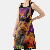 オーストラリア不気味テリアハロウィーンウィッチパンプキン エプロン (インサイチュ)