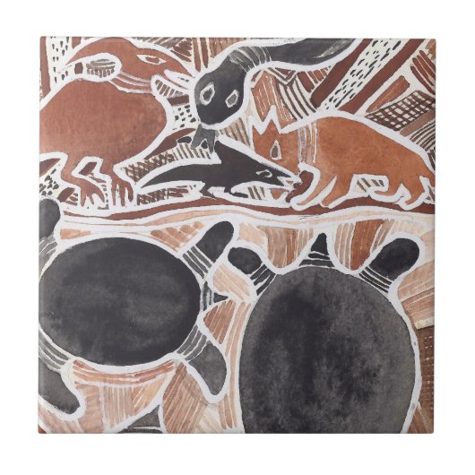 オーストラリア人によっては動物のカメの魚のタイルが夢を見ます タイル (正面)