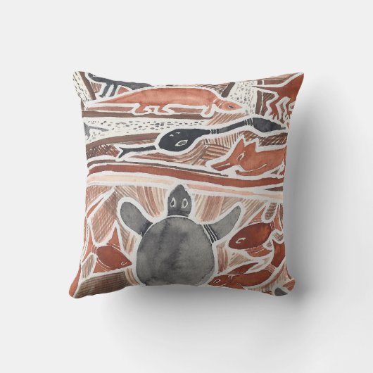 オーストラリア人によっては神話上動物のカメの枕が夢を見ます クッション (裏面)