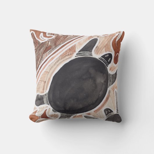 オーストラリア人によっては神話動物の大きいカメの枕が夢を見ます クッション (正面)