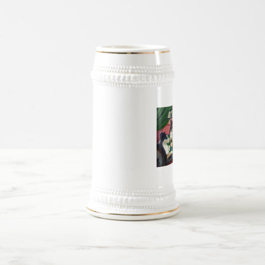 オーストラリア人の家トランプのポーカービールステインを遊んでいる4匹の犬 ビールジョッキ (中央)