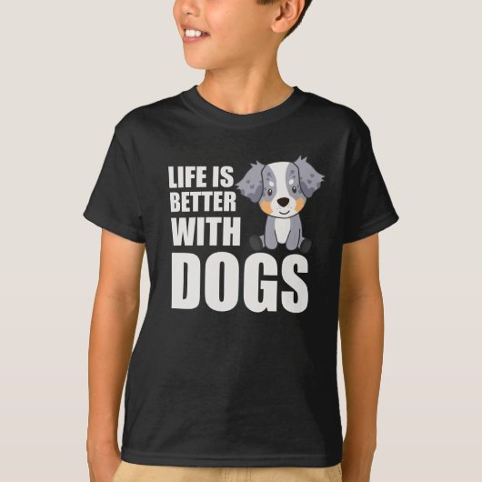 オーストラリア人の羊飼いの生活は犬の方が良い Tシャツ (正面)