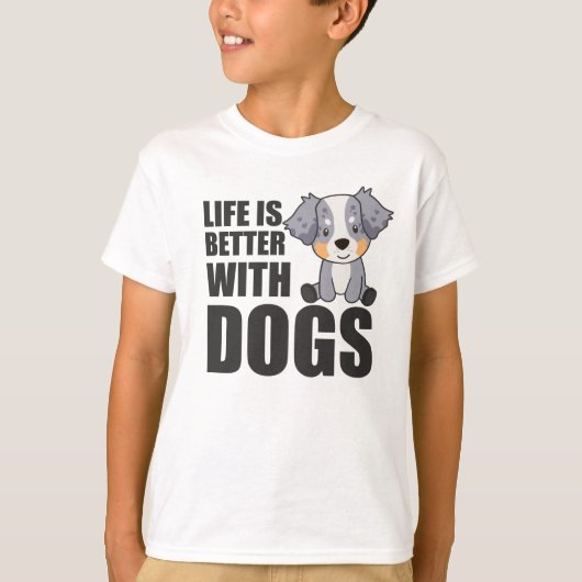 オーストラリア人の羊飼いの生活は犬の方が良い Tシャツ (正面)