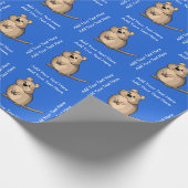 オーストラリア人のQuokkaのパーソナライズで青くカスタムな色 ラッピングペーパー (角)