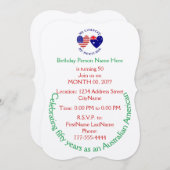 オーストラリア人アメリカ人 国籍 ヘリテージ ご招待 招待状 (正面/裏面)