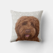 オーストラリア人Labradoodle/Goldendoodleの枕 クッション (裏面)