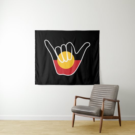 オーストラリア先住民つる国旗の釈迦 タペストリー (インサイチュ(横))