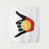 オーストラリア先住民つる国旗の釈迦 タペストリー (正面)