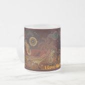 オーストラリア先住民のアートギフト フロストグラスマグカップ (正面左)