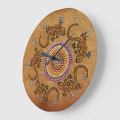 オーストラリア先住民のアートギフト ラージ壁時計 (傾斜)