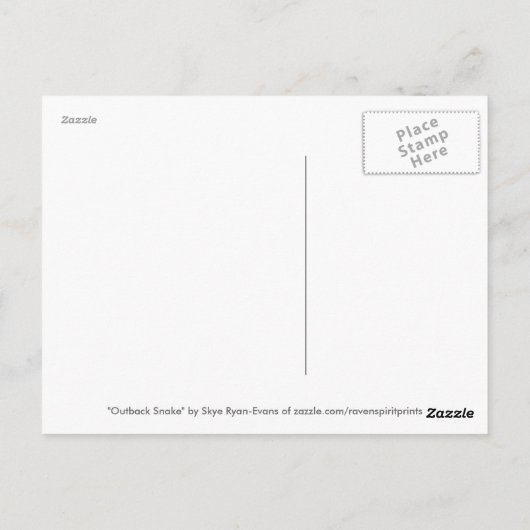 オーストラリア先住民の砂漠のスネークアート ポストカード (裏面)