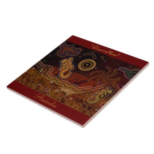 オーストラリア先住民の砂漠の動物6'アートタイル タイル (側面)