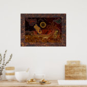 オーストラリア先住民の砂漠の熱ポスター ポスター (キッチン)