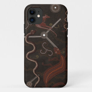 オーストラリア先住民の砂漠の野生動物の芸術 iPhone 11 ケース