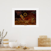 オーストラリア先住民の砂漠ハートポスター ポスター (キッチン)